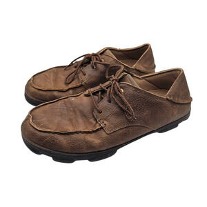 Olukai Hamakua Poko Leather Shoes Men’s 10 Brown Lace Up Comfort Casual